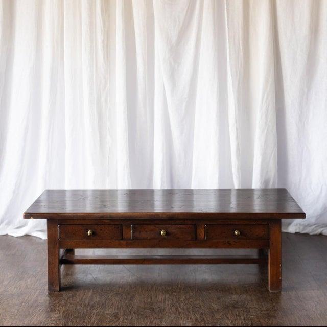 Dark Wood Coffee Table With Drawer - Late 1800s Belgian For Sale - Image 12 of 12