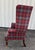 Ralph Lauren 1990s Attributed to Ralph Lauren Plaid Wingback Style Chair For Sale - Image 4 of 7