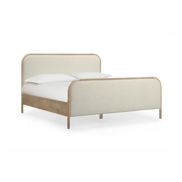 Hatia Natural Basketweave King Panel Bed For Sale - Image 10 of 11