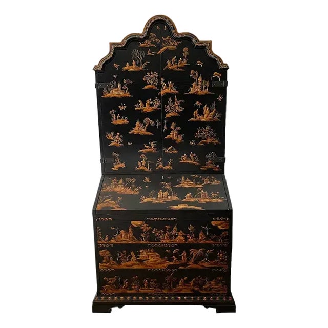 Baker Furniture McMillen Collection Venetian Chinoiserie Secretary For Sale