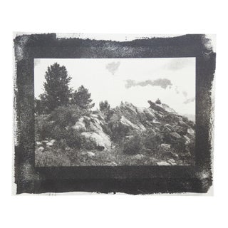 Late 20th Century Gray Cyanotype Rocky Landscape Photograph For Sale