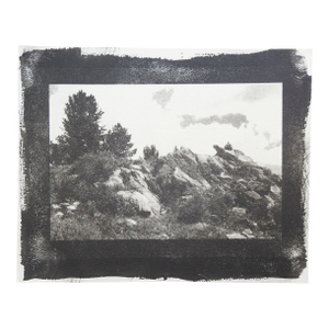 Late 20th Century Gray Cyanotype Rocky Landscape Photograph