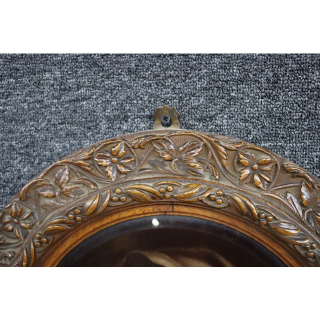 Antique Victorian Lithograph Portrait in Carved Quarter-Sawn Oak Frame For Sale In Philadelphia - Image 6 of 9