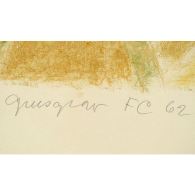 Paper "Grusgrav", Mid Century Modern Danish Color-Field Abstract in Yellow, 36/80 by Frede Christoffersen For Sale - Image 7 of 9