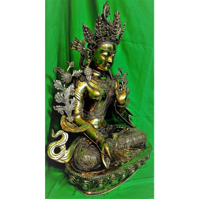 Tibetan Buddha Sculpture, 18th-Century, Bronze For Sale - Image 17 of 18