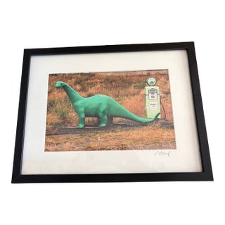 Signed Sinclair Dino Gas Station Photograph For Sale