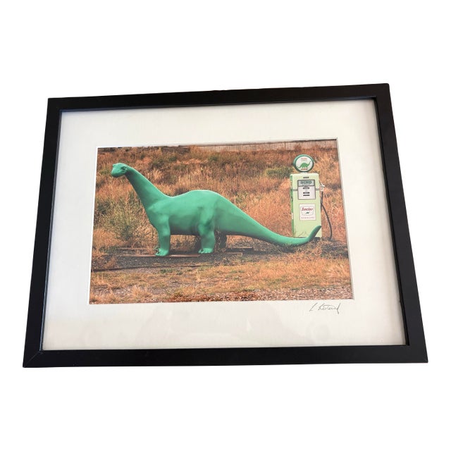 Signed Sinclair Dino Gas Station Photograph For Sale