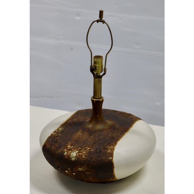 1960's Volcanic Lava Glazed Table Lamp For Sale - Image 9 of 12