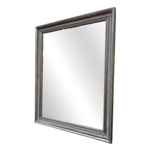 Baroque Style Decorative Silver Mirror For Sale
