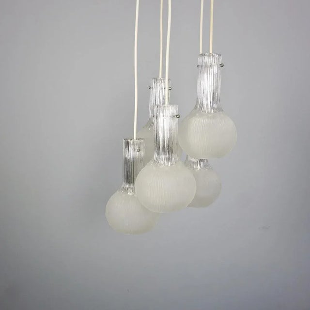 1970s 5-Light Battuto Effect Cascade Ceiling Lamp from Limburg, 1970s For Sale - Image 5 of 11