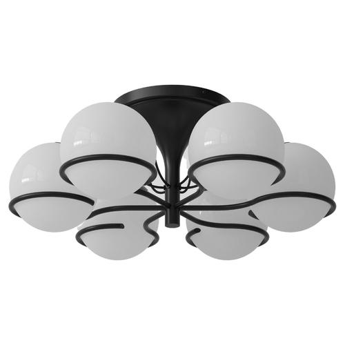 Mid-Century Modern Glass Model 2042/6 Lamp with Black Mount from Gino Sarfatti For Sale - Image 6 of 6