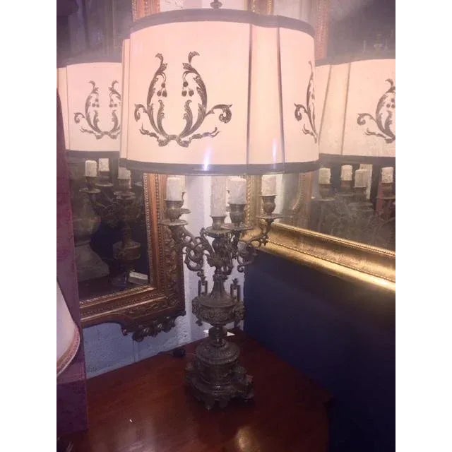 French 19th Century French Candelabra Converted to Lamp For Sale - Image 3 of 10