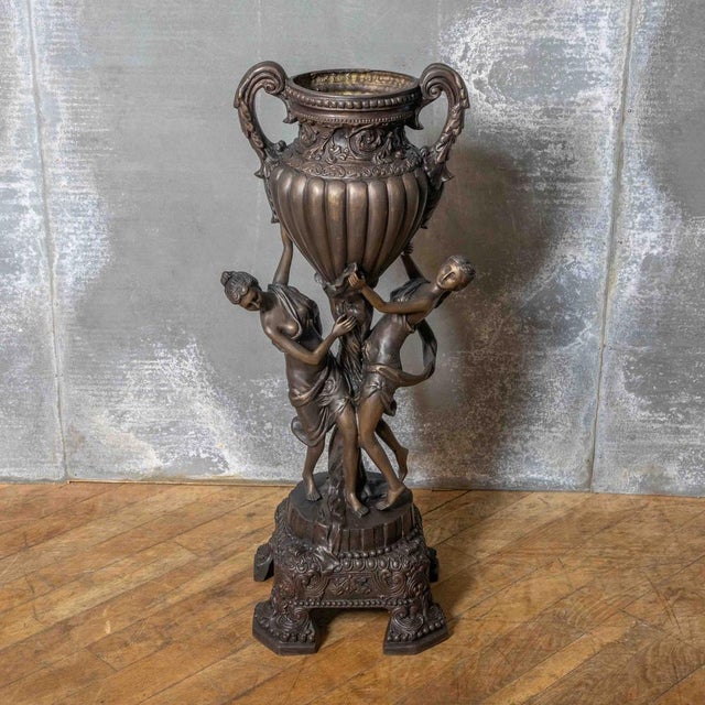 Mid-Century Bronze Plant Stand, 1950s For Sale - Image 9 of 10