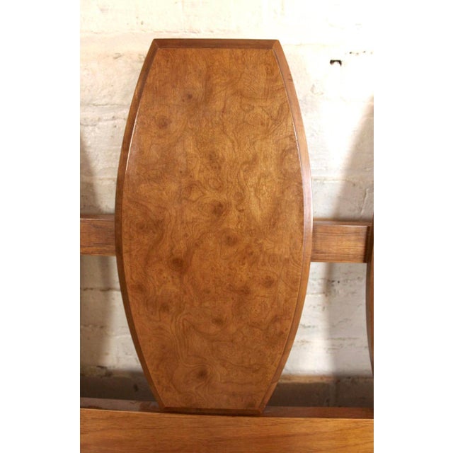 Mid 20th Century Mid 20th Century Queen Headboard W/ Burl Wood Accents For Sale - Image 5 of 6
