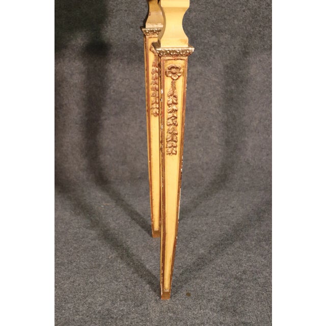 Faux Marble Paint Decorated French Regency Console Table in Creme Paint and Gilt For Sale - Image 12 of 13