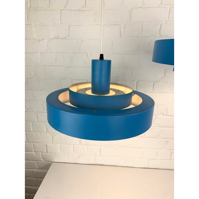 Fog & Mørup Blue Equator Pendant Lamps by Jo Hammerborg for Fog & Mørup, 1968, Set of 2 For Sale - Image 4 of 16