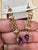 Natural Amethyst & Garnet Simple Hanging / Dangling Earring in 14 Kt Yellow Gold For Sale - Image 4 of 18