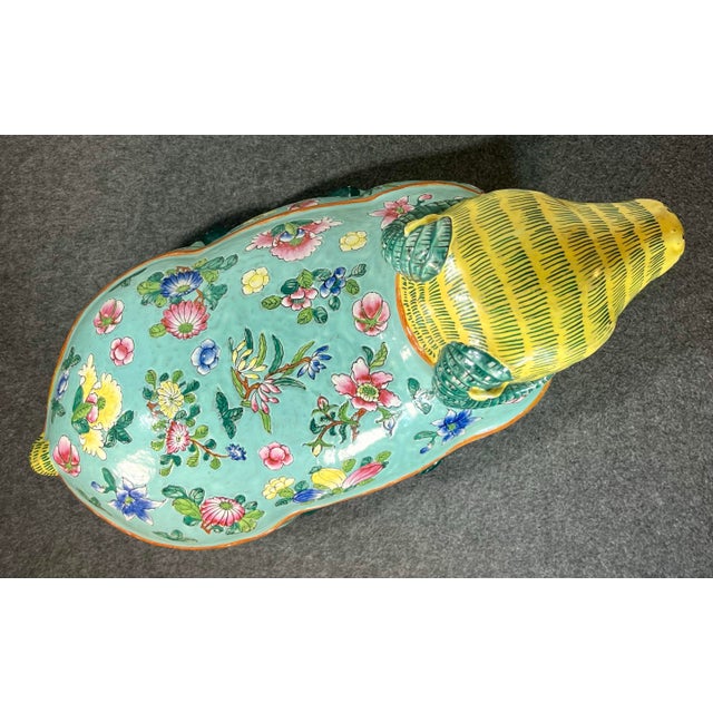 Early 20th Century Chinese Enameled Porcelain Lidded Ram Tureen For Sale - Image 9 of 12