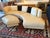 Design Plus Gallery presents Curved Ivory Leather Sectional by Giovanni Erba. The sectional has a post modern curvature...