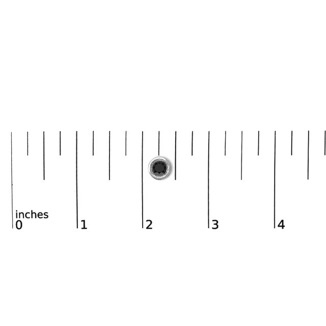 Early 21st Century .925 Sterling Silver 2 1/2 Cttw Round Brilliant-Cut Black Diamond Bezel-Set Stud Earrings with Screw Backs, A Pair For Sale - Image 5 of 5