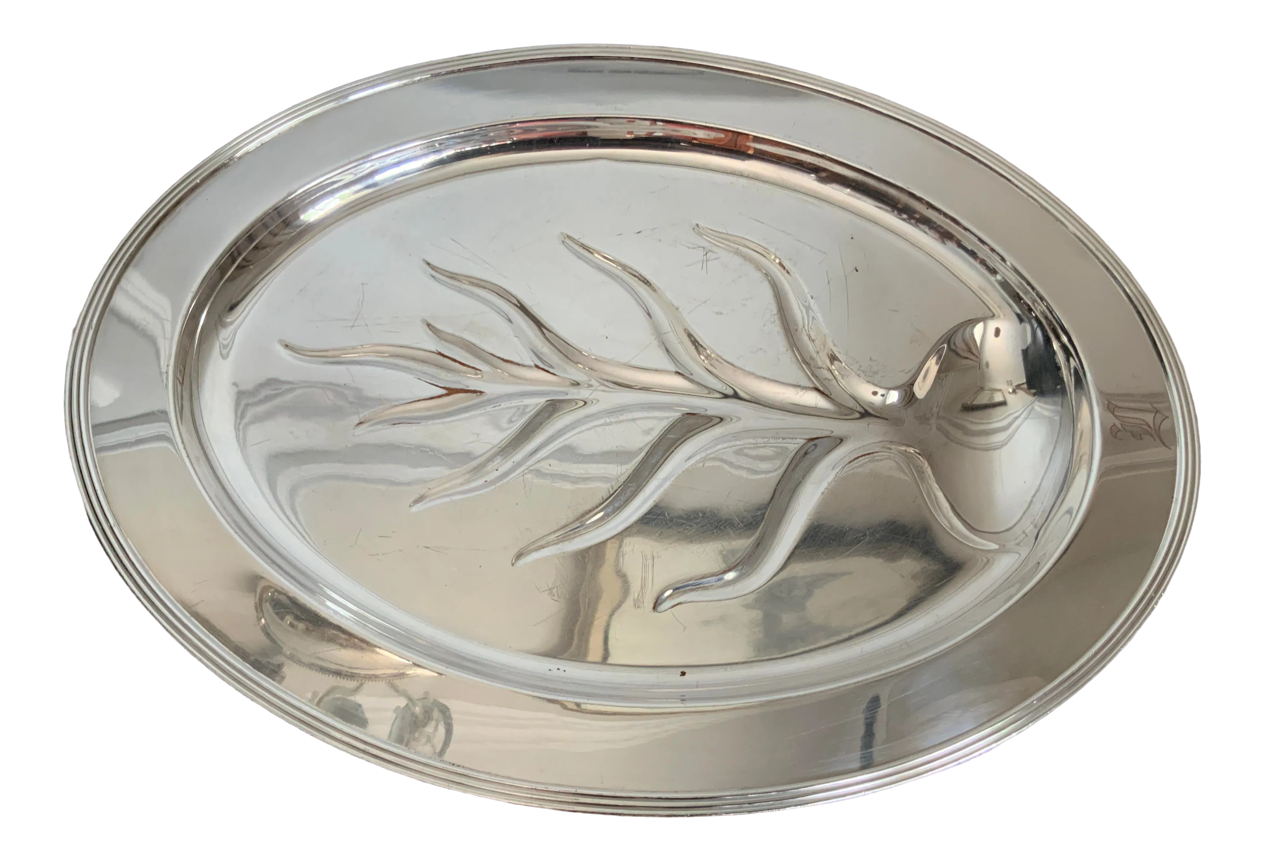 1940s W.M. Rogers Windsor Monogrammed Footed Tree of Life