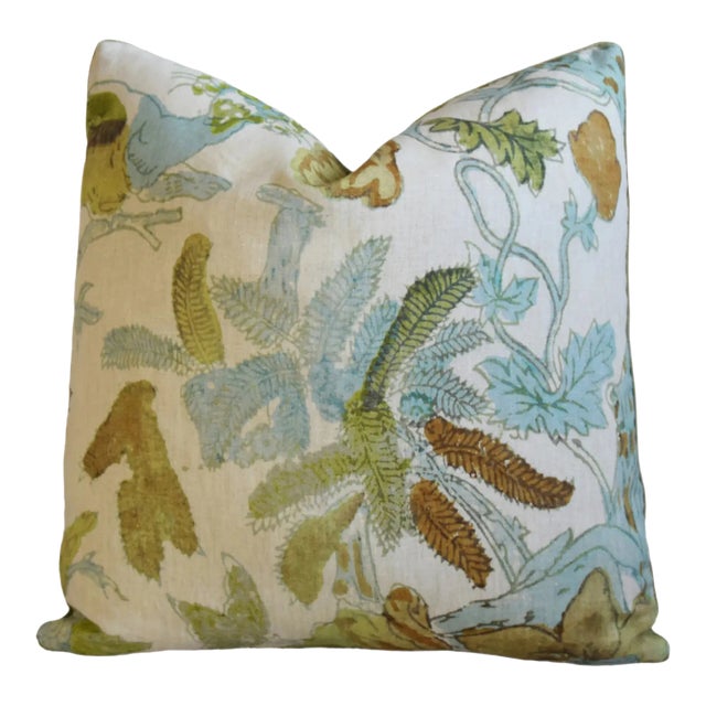 Lewis & Wood Wild Thing Botanical Floral Feather/Down Pillow 21" Square For Sale