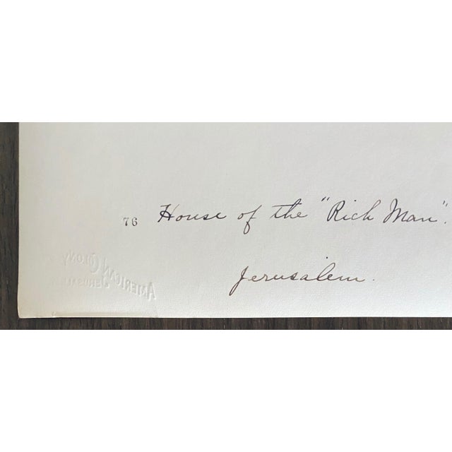 Late 19th Century American Colony Jerusalem, Vintage Large Albumen Photo Jerusalem - House Of The "Rich Man", 1890-1920 For Sale - Image 5 of 9