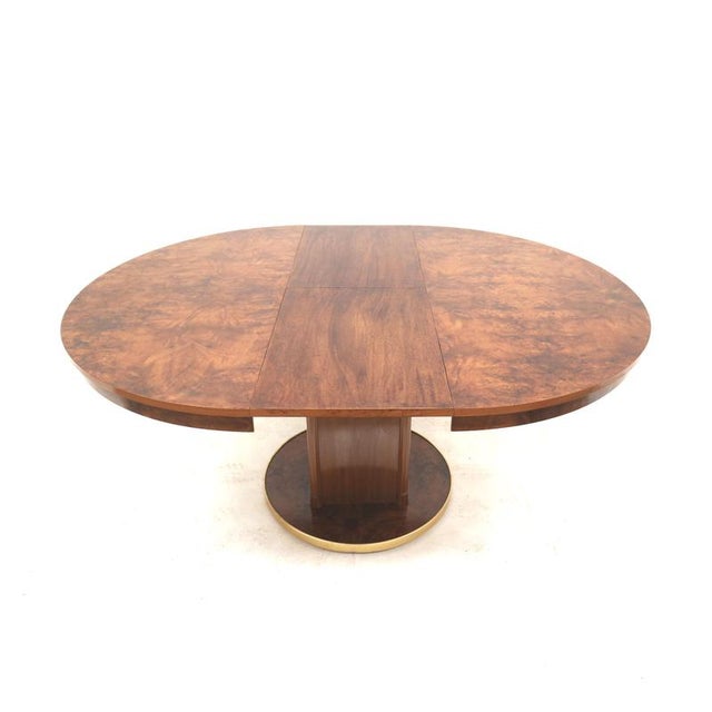 Vintage Art Deco Round Extendable Dining Table For Sale - Image 5 of 6