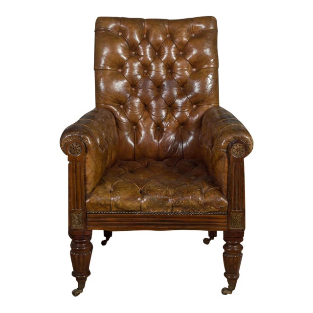 Tufted Leather Club Chair Chairish