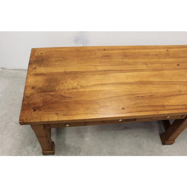 Large Community Table in Walnut and Oak For Sale - Image 10 of 18