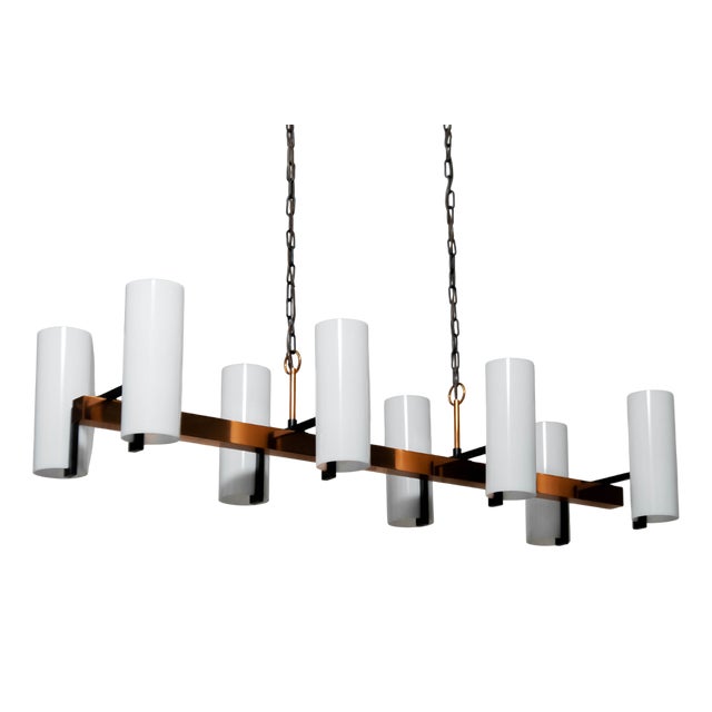 Copper Chandelier attributed to Jo Hammerborg for Fog & Mørup, Denmark, 1970s For Sale