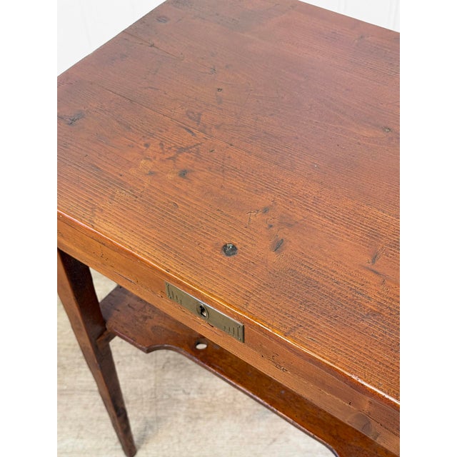 Antique Primitive Farmhouse Pine Single Drawer Side Table For Sale - Image 11 of 13