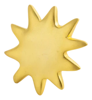 Edouard Rambaud Gilded Metal Sun Brooch