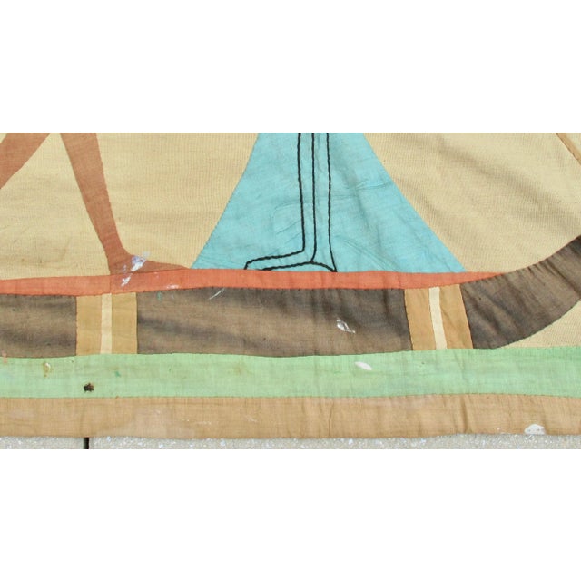 1970s Vintage Ancient Scene Large Scale Egyptian Applique Textile For Sale - Image 11 of 12