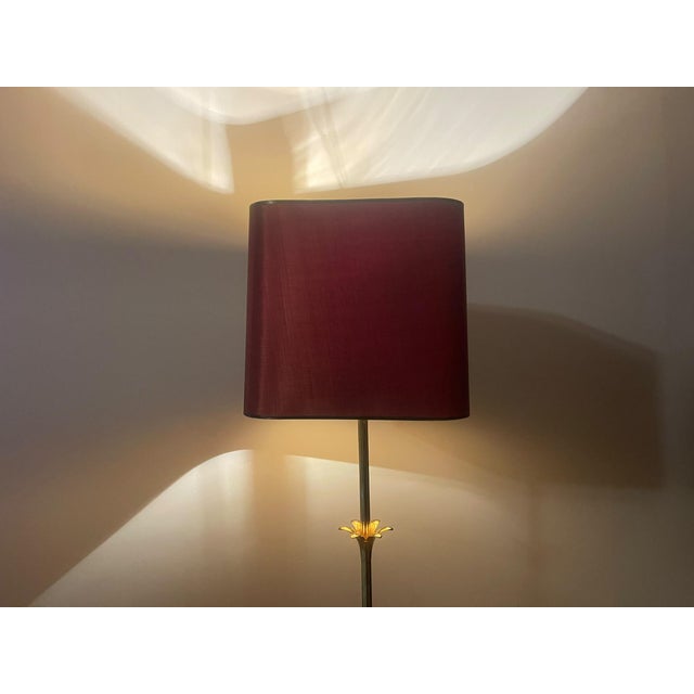 Mid-Century Modern Hollywood Regency French Brass Floor Lamp in the style of Maison Charles. France, 1970s For Sale - Image 3 of 18