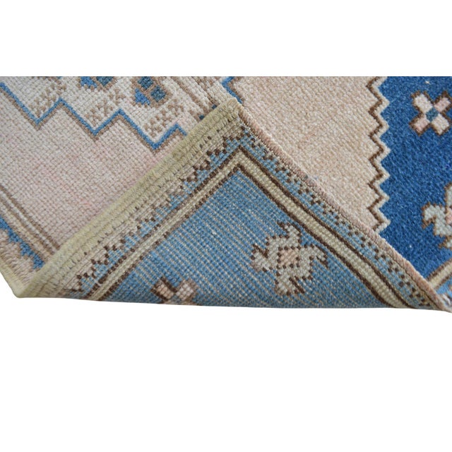 Textile Hand Knotted Door Mat, Entryway Rug, Bath Mat, Kitchen Decor, Small Rug, Turkish Rug - 1′11″ × 3′7″ For Sale - Image 7 of 13