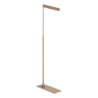 Contemporary Brushed Brass Adjustable Floor Lamp For Sale
