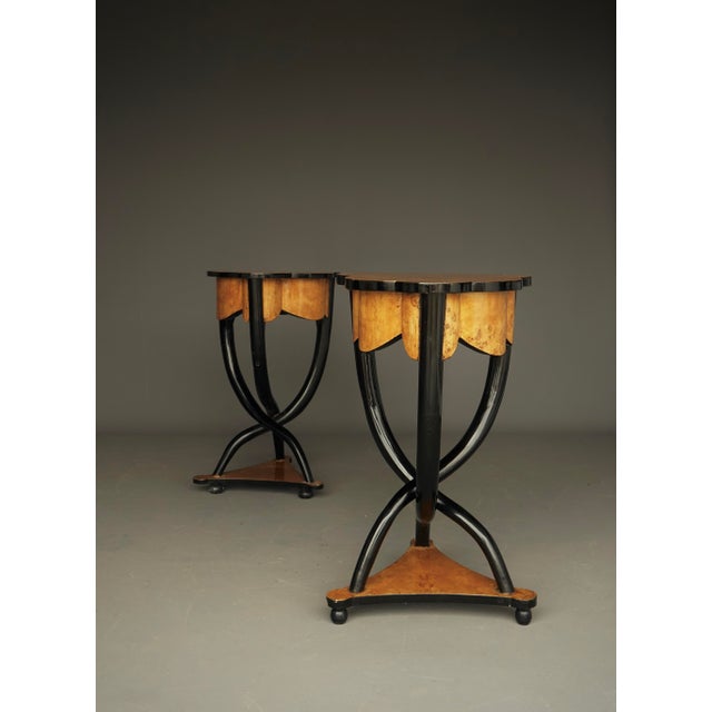 Italian Burl and Birch Wood Side Tables, 1950s, Set of 2 For Sale - Image 18 of 18
