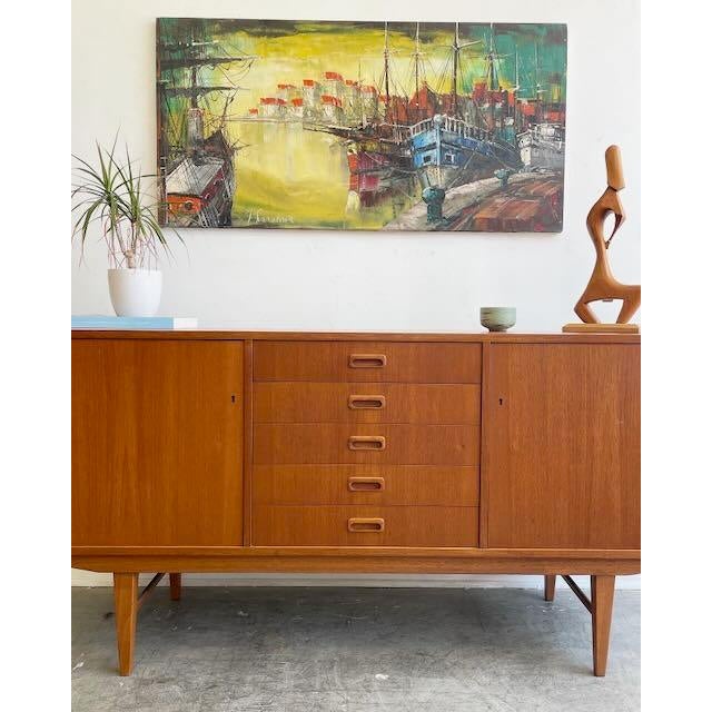Wood 1950s Vintage Teak Sideboard For Sale - Image 7 of 12