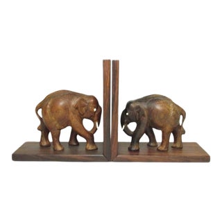 Pair of Anglo Indian Elephant Bookends For Sale