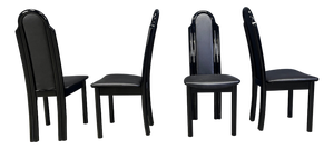 Postmodern Italian Lacquered Wood Dining Chairs, 1980s, Set of 4