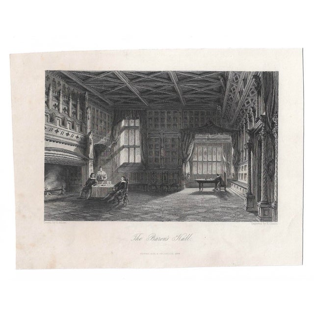 1834 engraving of The Baron's Hall (Speke Hall Estate in Lancashire) by Thomas Allom (1804-1872). Combined shipping...