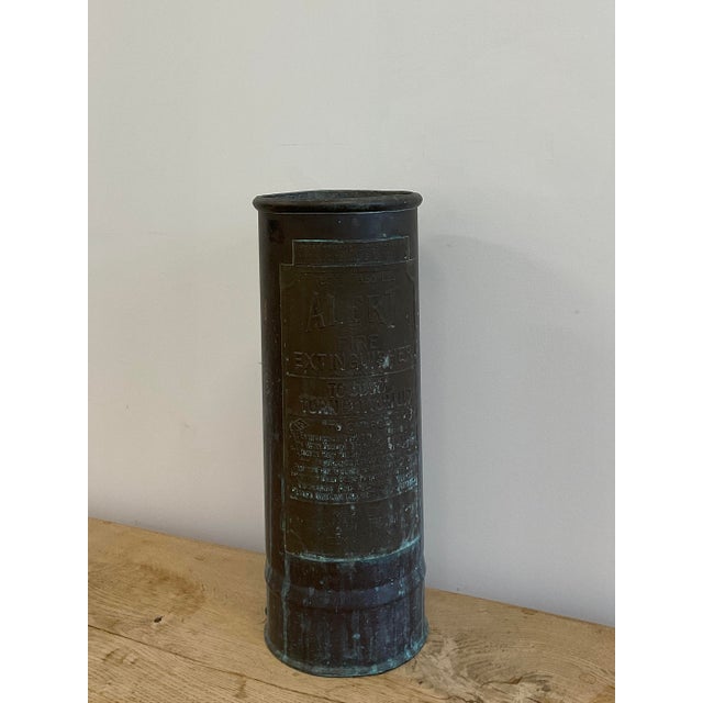 Brown Antique Fire Extinguisher Canister or Umbrella Stand For Sale - Image 8 of 13