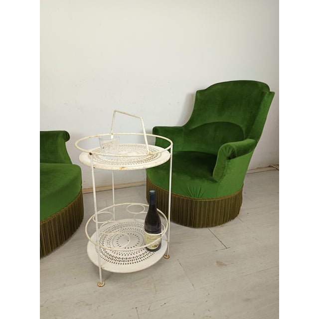 Vintage Metal Garden Serving Cart, 1970s For Sale - Image 3 of 10