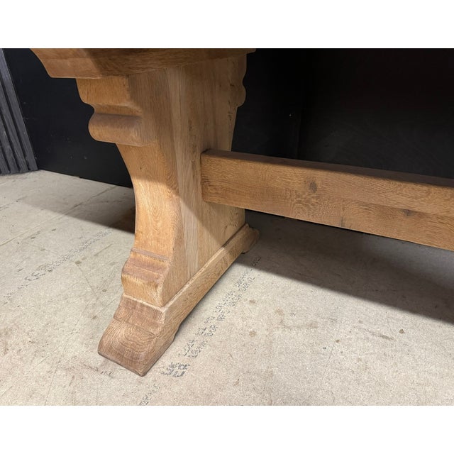 Vintage Farmhouse Dining Table in Bleached Oak, 1920 For Sale - Image 10 of 17