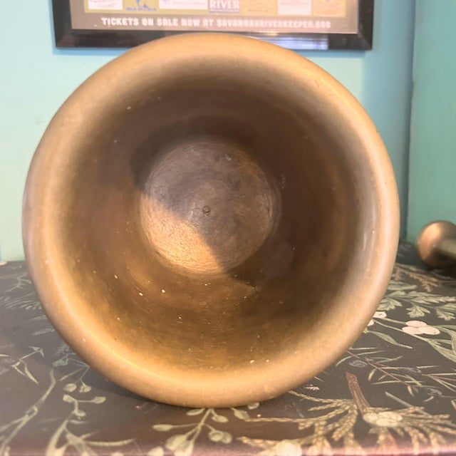Metal Vintage Solid Brass Mortar and Pestle Pharmacy Apothecary 5.75” 9.5 LBS For Sale - Image 7 of 12