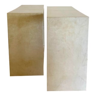 1980s Parchment Covered Console Table (In the Manner of Jean-Michel Frank) For Sale