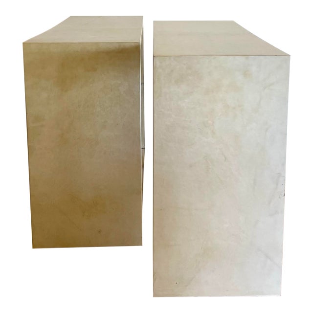 1980s Parchment Covered Console Table (In the Manner of Jean-Michel Frank) For Sale