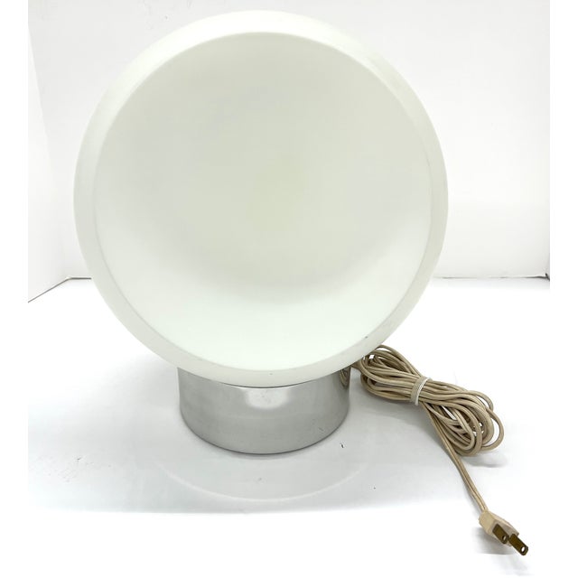 Robert Sonneman 1960s Robert Sonneman Vintage Mid Century Modern Crescent Chrome and Glass 3-Way Table Lamp For Sale - Image 4 of 18