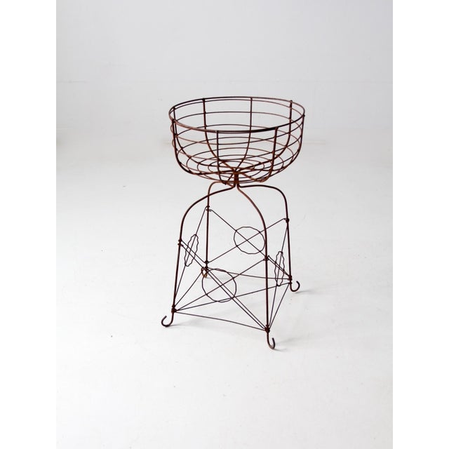 Brown Vintage Metal Plant Stand For Sale - Image 8 of 12